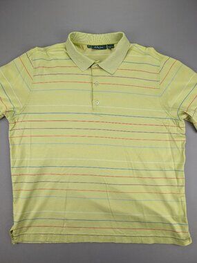 Bobby Jones Cotton Lime Green Multicolour Stripe Golf Polo - XL